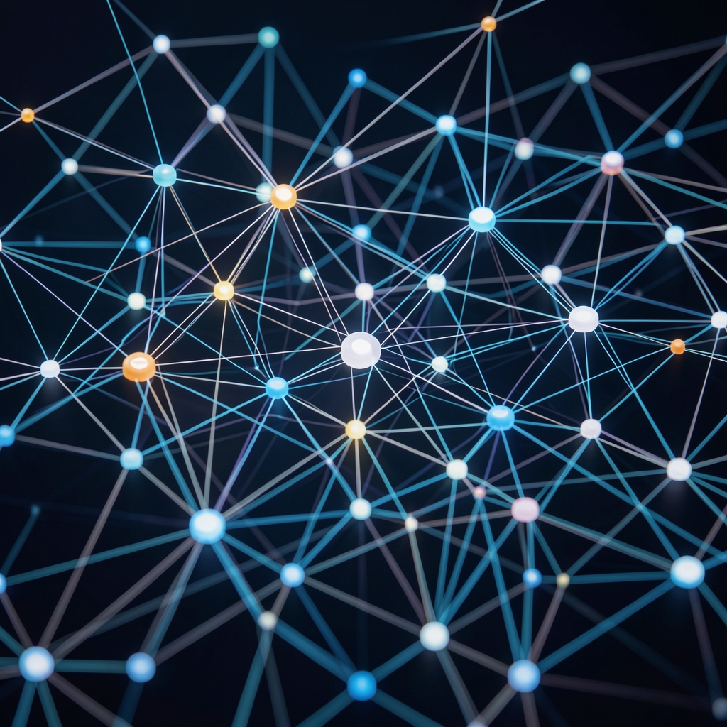 Abstract digital network representing connected nodes across the Solana ecosystem
